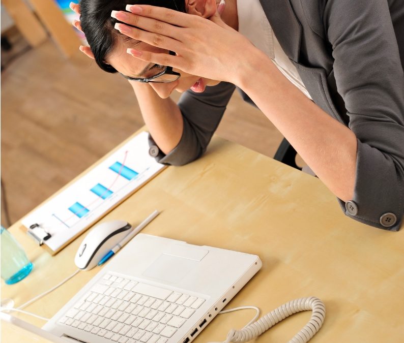 Businesswoman with high anxiety